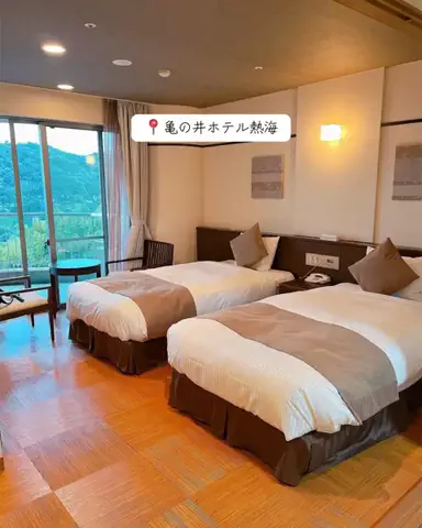 ぽぽ🐥のTikTok PR投稿：熱海の高台から望む絶景に癒されるホテルステイ🌊✨ 亀…