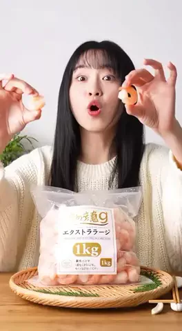 心の旅のTikTok PR投稿：リピート確定👍特大むきえび🍤 #甲羅組 #えび #食事 #pr @…