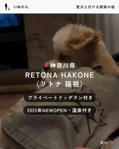愛犬と行ける関東の宿のTikTok投稿