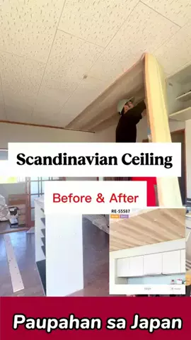 Paupahan sa JapanのTikTok PR投稿：Before and after ceiling DIY/renovation of a 3-bedroom rental apartment in Ja…
