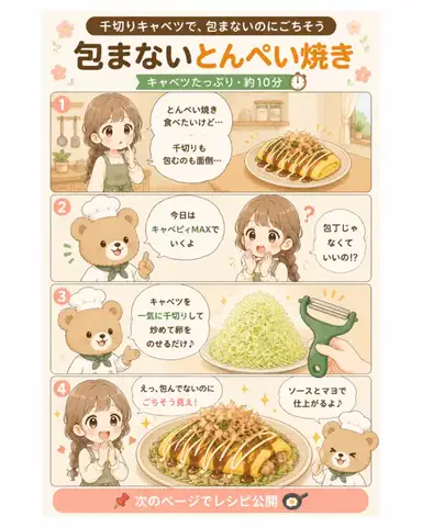 ラクうま4コマキッチン🍳のTikTok投稿